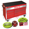 XXFEB241 10 Drawer X-Wide Classic Roll Cabinet Includes Snap-on WALL CLOCK AND RED or PINK MICRO ROLL CAB