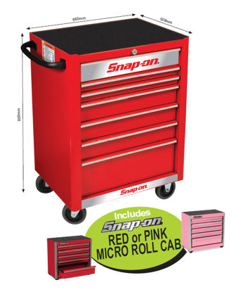XXFEB243 Snap-on 7 Drawer Standard Heritage Roll Cabinet with Free Micro Roll Cab - Tool Storage Solution