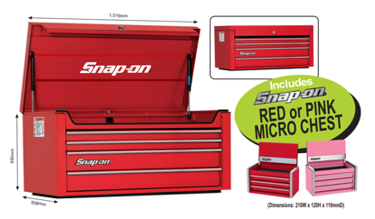 XFEB244 Snap-on 4 Drawer Heritage Wide Top Chest with Micro Chest - Tool Storage Solution
