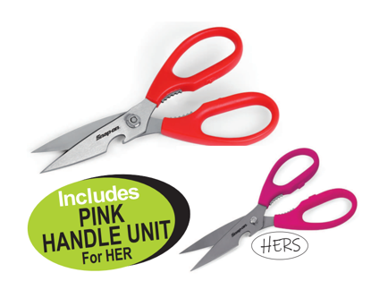 Snap-on XXFEB202 Exclusive Shop Shears Set with Red and Pink Handles