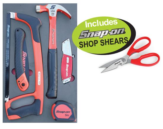 XXFEB208 Snap-on 5pc Cutting & Utility Tool Set with Shop Shears - Professional Hand Tools