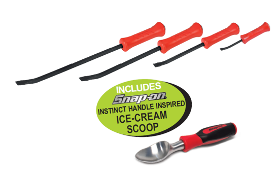 Snap-on Striking Prybar Set (4pc) with Foam Control Insert & Free Ice-Cream Scoop | XXFEB205