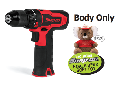 Snap-on 14.4V Cordless Brushless Drill Body Only with Koala Bear Soft Toy - XXFEB282