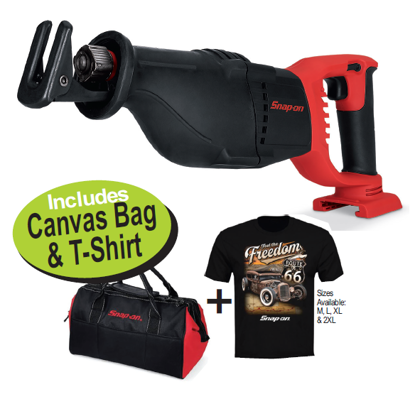 Snap-on 18V Cordless Reciprocating Saw Body Only with Canvas Bag & T-Shirt - XXMAR285