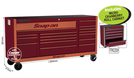 XXMAY240 Cranberry Classic Roll Cabinets - Snap-on