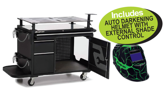 XXMAR268 Snap-on Welding Workstation Cart with Auto Darkening Helmet