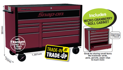 XXMAY241 XXMAY115 Cranberry Classic Roll Cabinets - Snap-on includes Micro Cranberry Roll Cabinet
