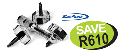 XXAPR229 Ratcheting Right Angled Screwdriver Set Includes: 1 x flat tip bit, 1 x #2 PHILLIPS® bit and 1 x #2 Pozidriv® bit