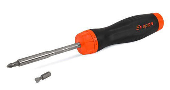 Snap-on - SGDMRC44BO - Ratcheting Soft Grip Standard Red Screwdriver (Orange)