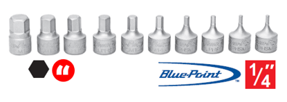 XXAPR215 XXAPR214 1/4" Drive IMPERIAL Stubby HEX Bits Supplied in Foam Control Insert