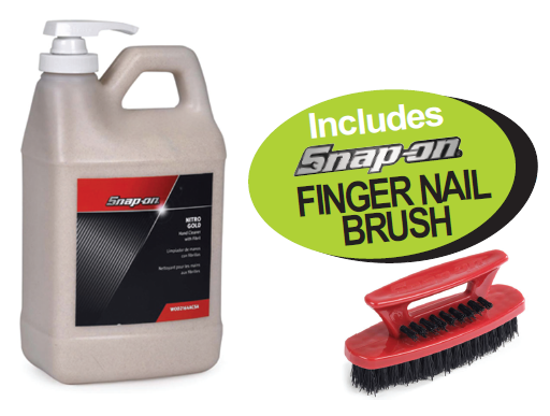 Snap-on Nitro Gold Hand Cleaner 1.8lt with Finger Nail Brush - XXMAY297 Promotion