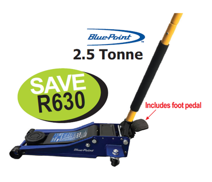 XXMAY265 Snap-on Blue Low-profile Trolley Jack 2.5 Tonne with Foot Pedal