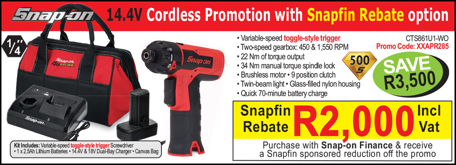 Snap-on-14.4V-Brushless-Pistol-Grip-Screwdriver-kit-Promotion