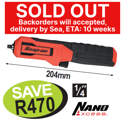 XXAPR283 1/4" 3.6V Cordless Nano Axcess IN-LINE Driver