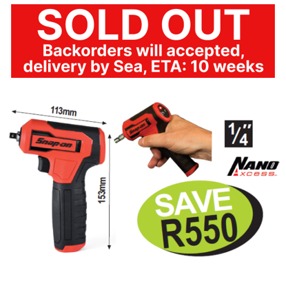 XXAPR284 1/4" 3.6V Cordless Nano Axcess Pistol Grip Driver