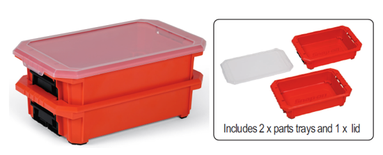 XXMAY240 Snap-on Stackable Parts Trays KATRAY - Rugged ABS Storage with Lid