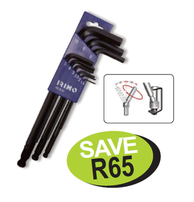 Get the Snap-on Blue Ball Hex Allen Key Set (IR48-9-H) on promotion! This 9pc set includes metric sizes from 1.5 to 10 mm, housed in a durable plastic index. Perfect for various applications. Promo Code: XXJUN217.
