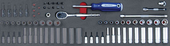 Blue-Point - MOD.107SH45SMWD - 1/4" General Service Set with 12Pt Williams Skts; 41Pc - Metric