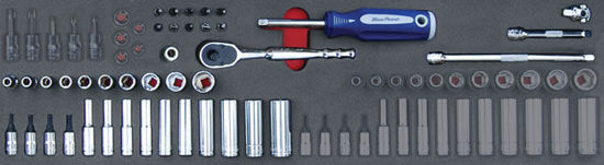 Blue-Point - MOD.107SH45SFWD - 1/4" General Service Set with 12Pt Williams Skts; 40Pc - Imperial