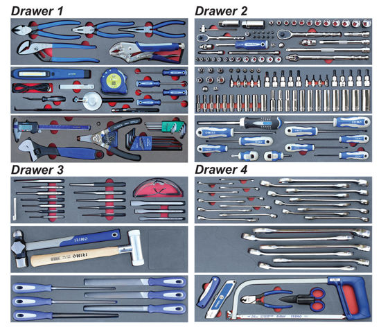 Blue Point - SET.GM2M - 209Pc Intermediate General Maintenance Tool Set in Foam Inserts - Tools Only