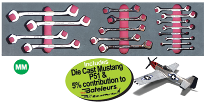 XXJUL219 Snap-on 4-Way Open End Spanner Set with Die Cast Mustang P51