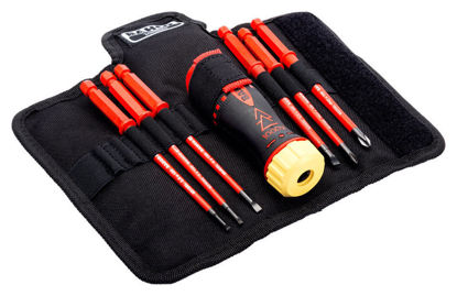 Bahco - B-808061 - 1000V Insulated Ratcheting Screwdriver with Slotted & Phillips Interchangeable Blades Set; 6Pc