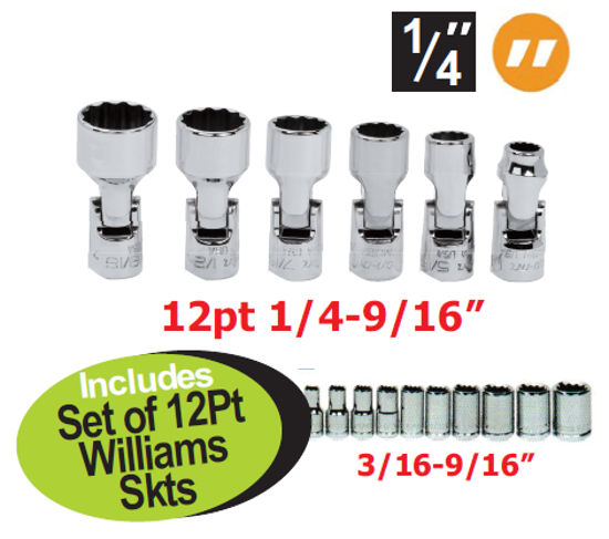 Snap-on 1/4" Universal Socket Set Imperial (XXJUL291)