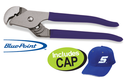 Get the Snap-on Blue Parrot Jaw Plier (230mm) with adjustable joint, 5 jaw positions, and vinyl soft grip handles. Includes a free cap. Promo Code: XXAUG298.