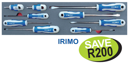Get the Snap-on Blue Screwdriver Set in Foam Control Insert (MOD.160BH45S) on promotion with promo code XXAUG238. This 9pc IRIMO Soft Grip Set includes stubby, Phillips, and flat tip screwdrivers.
