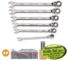 XXAUG201 FLANK DRIVE Plus IMPERIAL EQUIVALENT Ratcheting Combination Spanner Set 1/4 - 9/16 - includes Spanner Inspired Knife Set (6pc) with any TWO SPANNER sets