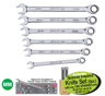 XXAUG202 ZERO DEGREE Ratcheting Combination Spanner Set  8,10-14mm - includes Spanner Inspired Knife Set (6pc) with any TWO SPANNER sets