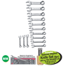 XXAUG206 MIDGET Combination Spanner Set 7-19mm - includes Spanner Inspired Knife Set (6pc) with any TWO SPANNER sets