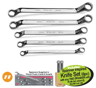XXAUG226 DEEP 60° OFFSET Double Ring IMPERIAL EQUIVALENT Spanner Set 3/8 - 7/8 includes Spanner Inspired Knife Set (6pc) with any TWO SPANNER sets