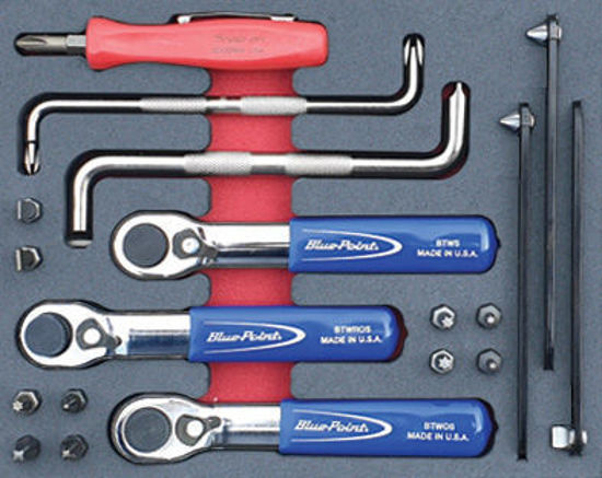 Blue Point - MOD.523SH45T1 - Mini Ratcheting Handle, Screwdrivers and Bits Set; 19Pc