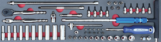 Blue Point - MOD.897SH45SM - 1/4" General Service Set with Turbo T-Speeder; 55Pc - Metric