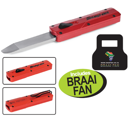 Get the Snap-on XXAUG292 Retractable Prybar, featuring a dual-function tip and durable aluminum case, now on promotion and includes a BRAAI FAN.