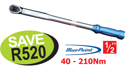 Get the Snap-on Blue 1/2" Fixed Head Torque Wrench (40-210Nm) STARD150B2 on promotion with promo code XXSEP216. Save R520 on this essential tool.