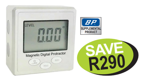 Get the Snap-on Blue Digital Angle Cube (Magnetic Digital Protractor) with large LCD readout, 360-degree readout, and magnets on three sides. Promo Code XXSEP223.