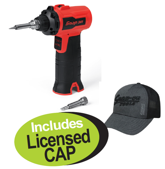 Get the Snap-on 14.4V Cordless Soldering Iron (Tool only) with automatic shutoff, LED lights, and quick heat-up in 15 seconds. Includes a Licensed Cap. Promo Code: XXOCT285.