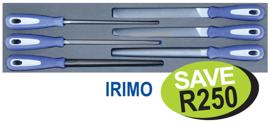 Get the Snap-on Blue XXOCT227 6pc File Set in Foam Insert. This set includes flat, hand, round, three square, half round, and square files, all with handles and 200mm length.