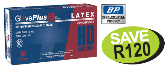 Get Snap-on Blue Heavy-Duty Exam Grade Latex Gloves (X-Large) on promotion. Extra thick, extra long, textured for superior grip, and powder-free.