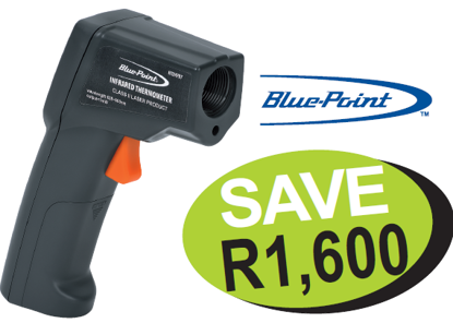 Get the Blue-Point Infrared Thermometer (RTEMPB7) on promotion (XXNOV264). Perfect for automotive diagnostics, checking radiator core restrictions, exhaust, and catalytic converter temperatures.
