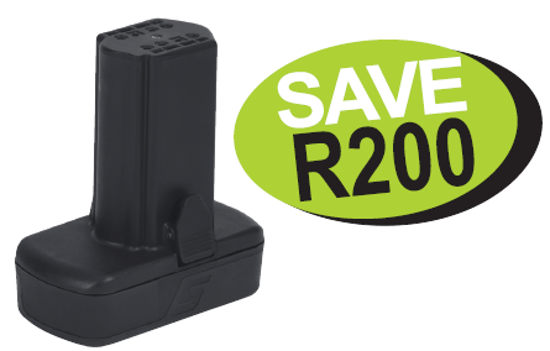 Get the Snap-on 14.4V Li-Ion Battery Pack (XXOCT286) with 2.5 Ah high-capacity, fast 70-minute charge time, no memory effect, and durable glass-filled nylon housing.