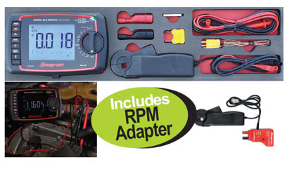 Get the Snap-on Advanced Digital Multimeter in Foam Control Insert with an RPM Adapter. Promo Code XXOCT264.