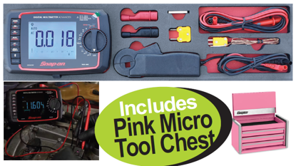 Get the Snap-on Advanced Digital Multimeter in Foam Control Insert, now on promotion with a free Pink Micro Tool Chest. Promo Code: XXOCT265.