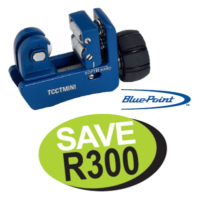 Get the Snap-on Blue Constant Tension Mini Cutter (TCCTMINI) with promo code XXNOV212. Features constant tension, cuts 1/8-7/8" (4-22 mm), and has a spring-loaded cutting wheel.