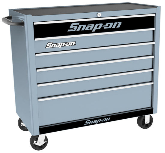 Snap-on - KRA2106KZUAS-B-WO - Wide 6Drw Roll Cab; Arctic Silver; PVC Trims and Black Fronts